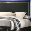 Lati Queen Bed-LED Headboard-Gold Trim and Bracket Legs-Black Wood