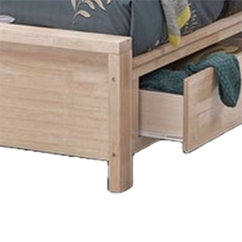 Gilu Twin Size Bed-Bookcase Headboard-2 Drawer Footboard-Whitewash