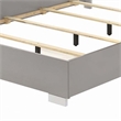 Suni King Size Bed w LED Headboard-Light Taupe Gray Wood Frame