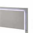 Suni King Size Bed w LED Headboard-Light Taupe Gray Wood Frame