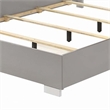 Suni Queen Size Bed w LED Headboard-Light Taupe Gray Wood Frame
