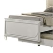 Dima Full Bed-Upholstered Headboard w LED-Pearl White-Clear Legs