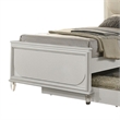 Dima Full Bed-Upholstered Headboard w LED-Pearl White-Clear Legs