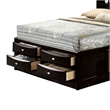 Simo Full Bed-Bookcase Headboard-Storage Drawers-Black