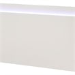 Suni Queen Size Bed w LED on Headboard-White Wood Frame-Chrome Legs