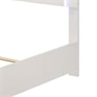 Suni Queen Size Bed w LED on Headboard-White Wood Frame-Chrome Legs