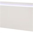 Suni Queen Size Bed w LED on Headboard-White Wood Frame-Chrome Legs