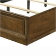 Rouk Twin Size Bed w Panel Headboard-Walnut Brown Okume Veneer