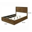 Rouk Twin Size Bed w Panel Headboard-Walnut Brown Okume Veneer