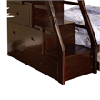 Ellon Twin over Full Bunk Bed-Espresso Brown Solid Wood-Drawers