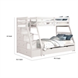Ellon Twin over Full Bunk Bed-Trundle-White Wood-Storage Drawers