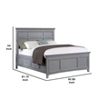 Lile Full Bed with Crown Moulding-Storage Drawers-Gray Solid Wood