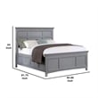 Lile Full Bed with Crown Moulding-Storage Drawers-Gray Solid Wood