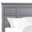 Lile Twin Bed with Crown Moulding-Storage Drawers-Gray Solid Wood