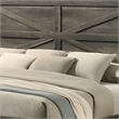 Bry Queen Size Bed w Chevron Panel Headboard-Rustic Gray Wood Frame