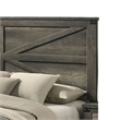Bry Queen Size Bed w Chevron Panel Headboard-Rustic Gray Wood Frame