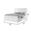 Lile Twin Bed with Side Rail Storage-Crown Molded Details-White Wood