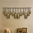 Iron Cow Bells Wall Decor 48 Inch Wide Decorative-Antique Gold-Jute Hanging Rope