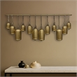 Iron Cow Bells Wall Decor 48 Inch Wide Decorative-Antique Gold-Jute Hanging Rope