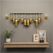 Iron Cow Bells Wall Decor 48 Inch Wide Decorative-Antique Gold-Jute Hanging Rope