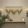 Iron Cow Bells Wall Decor 48 Inch Wide Decorative-Antique Gold-Jute Hanging Rope