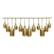 Iron Cow Bells Wall Decor 48 Inch Wide Decorative-Antique Gold-Jute Hanging Rope