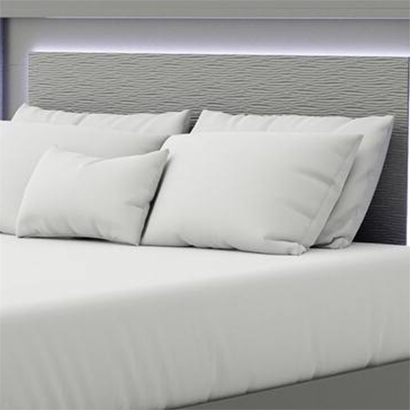 Aliso Full Size Bed-LED Panel Headboard-Modern Metallic Gray