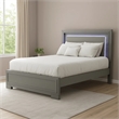 Aliso Full Size Bed-LED Panel Headboard-Modern Metallic Gray