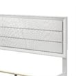 Tory King Size Bed-Wave Texture and Mitered Corners-Modern White