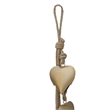 6 Heart Shape Iron Bells on 35 Inch Jute Hanging Rope-Antique Gold Wall Decor