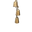 Rustic Iron Hanging Bells Wall Decor-Cylindrical Cowbell-Jute Rope-Antique Gold