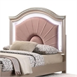 Jisoo Full Size Bed-Rose Gold Upholstery-Radial Arch Headboard