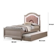 Jisoo Full Size Bed-Rose Gold Upholstery-Radial Arch Headboard