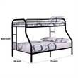 Fegy Twin over Full Bunk Bed with Ladder and Rails-Black Metal Frame
