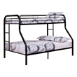 Fegy Twin over Full Bunk Bed with Ladder and Rails-Black Metal Frame