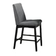 Heni 5pc Counter Table and 4 Chair Set-Gray Padded-Dark Walnut Brown