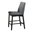 Heni 5pc Counter Table and 4 Chair Set-Gray Padded-Dark Walnut Brown
