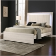 Hyao Queen Size Bed w LED on Headboard-Antique White Wash Finsih