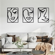 Cinq 3 Piece Set Wall Decor- Black Rectangular Metal Frame