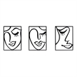 Cinq 3 Piece Set Wall Decor- Black Rectangular Metal Frame