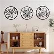 Cinq 3 Piece Set Wall Decor-Black Round Metal Frame