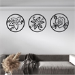Cinq 3 Piece Set Wall Decor-Black Round Metal Frame
