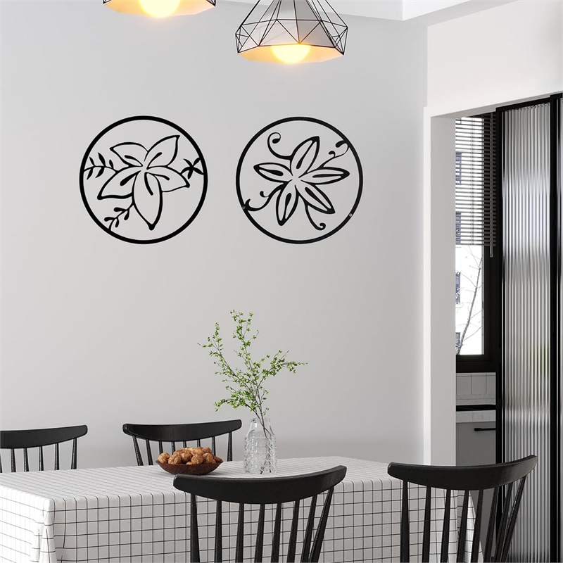 Cinq 3 Piece Set Wall Decor-Black Round Metal Frame