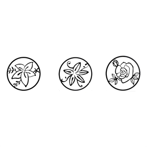 Cinq 3 Piece Set Wall Decor-Black Round Metal Frame