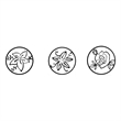 Cinq 3 Piece Set Wall Decor-Black Round Metal Frame