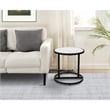 Beri 18 Inch Side End Table- Classic Slim Black Iron Frame