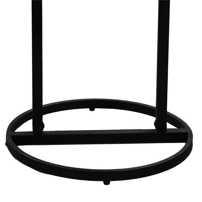 Beri 18 Inch Side End Table- Classic Slim Black Iron Frame