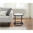 Beri 18 Inch Side End Table- Classic Slim Black Iron Frame