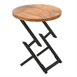 23 Inch Side End Table- Modern Black Angled Iron Legs