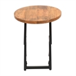 23 Inch Side End Table- Modern Black Angled Iron Legs